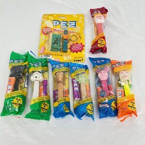 Vintage PEZ Candy Dispensers Lot - 7 Sealed Dispensers & Keychain‎ - Assorted